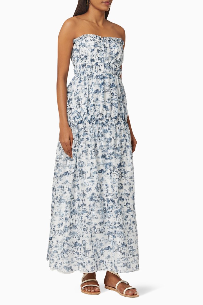 

Dimitri Strapless Dress in Cotton, Multicolour