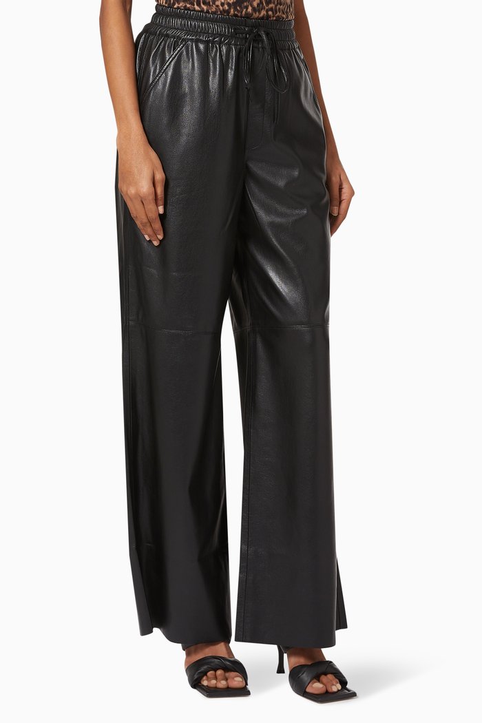 

Better Than Leather Wide Leg Pants, Black