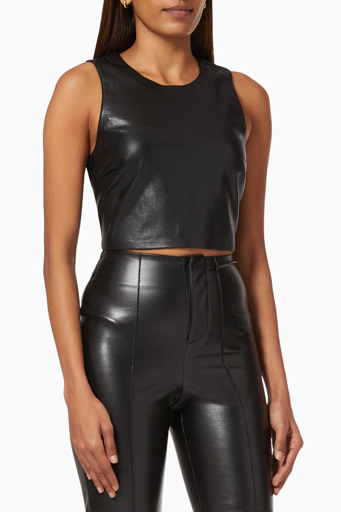 

Better than Leather Crop Top, Black