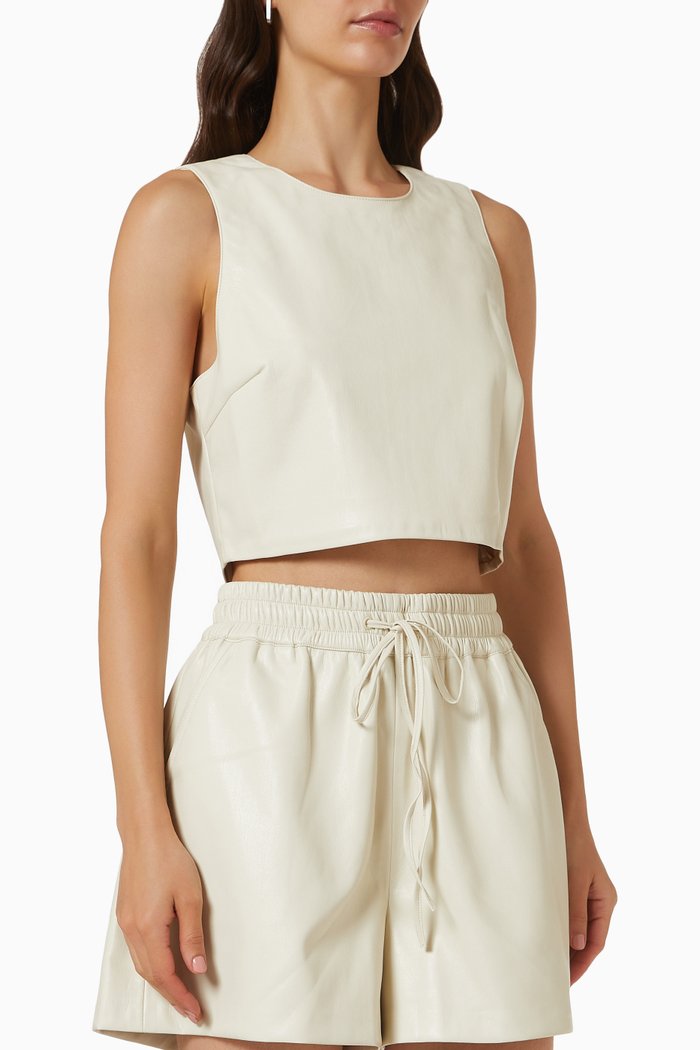 Better Than Leather Crop Top, White