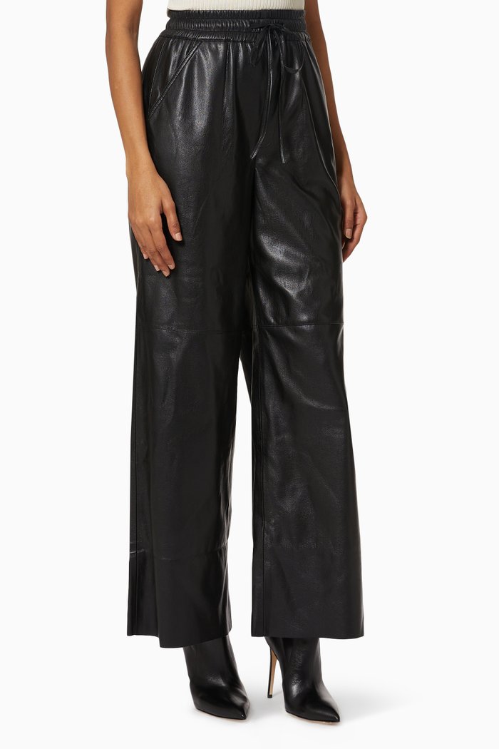 Better Than Leather Wide Leg Pants, Black