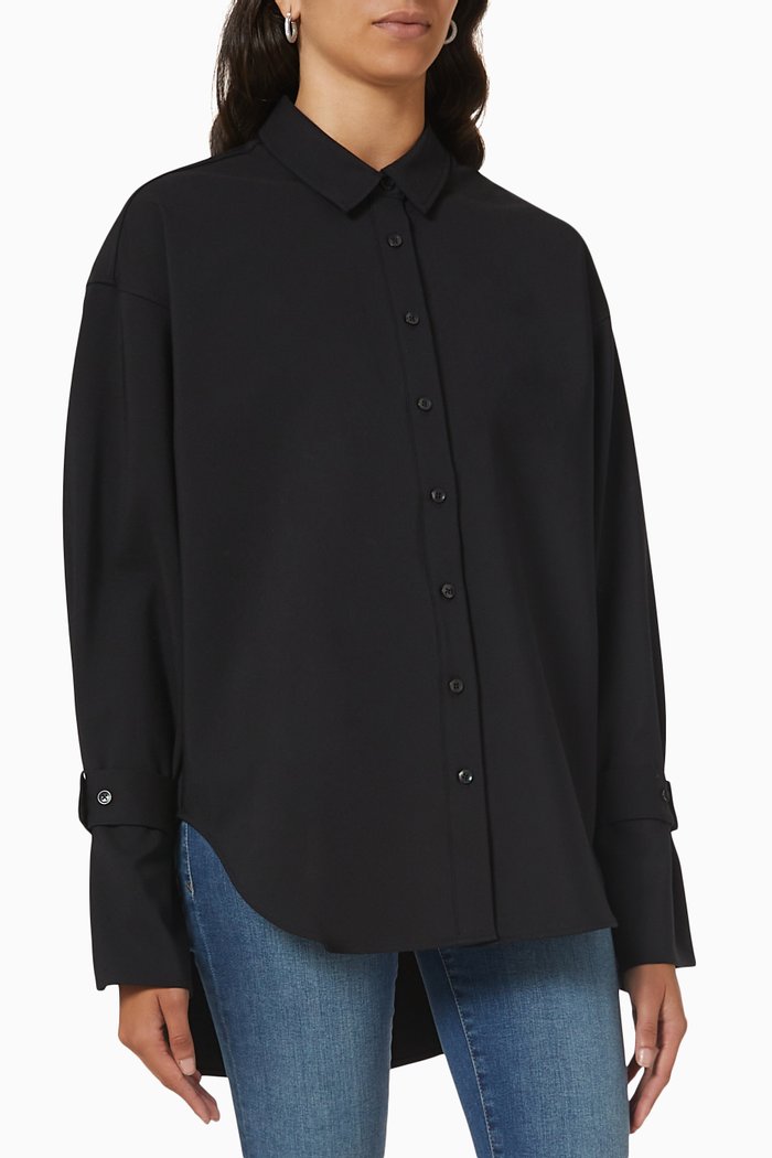 

Tabbed Shirt in Poplin, Black