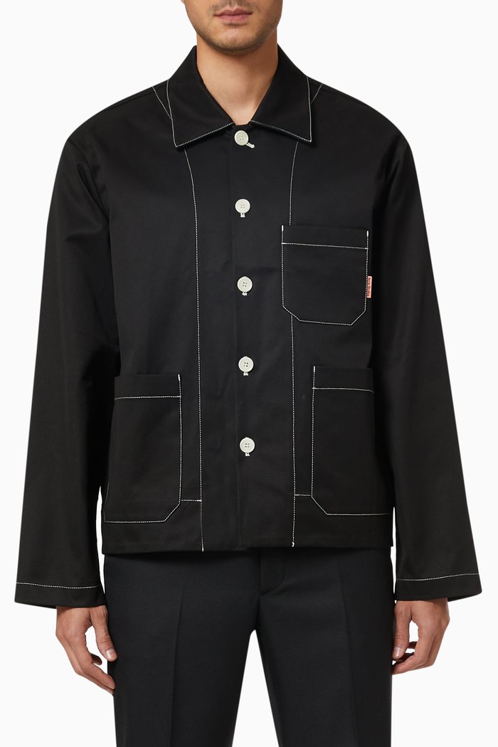 

Jacket in Heavy Cotton Twill, Black