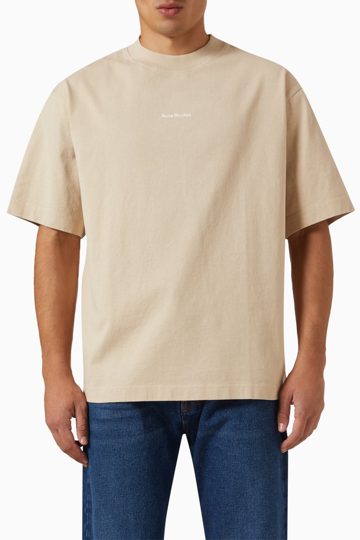 Logo Crewneck T-shirt in Organic Cotton Jersey, Neutral