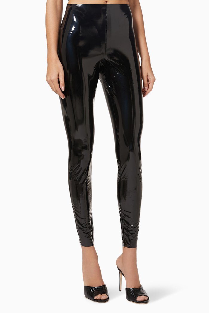 

Vinyl Pull-on Leggings, Black