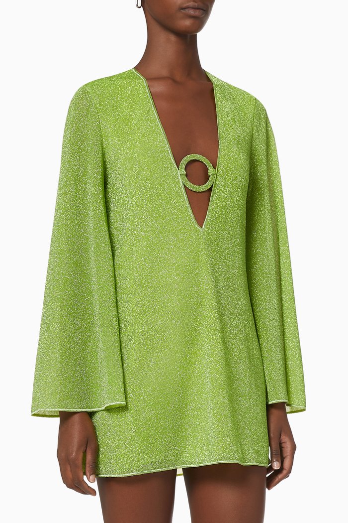 

Lumiére Kaftan Dress in Lurex, Green