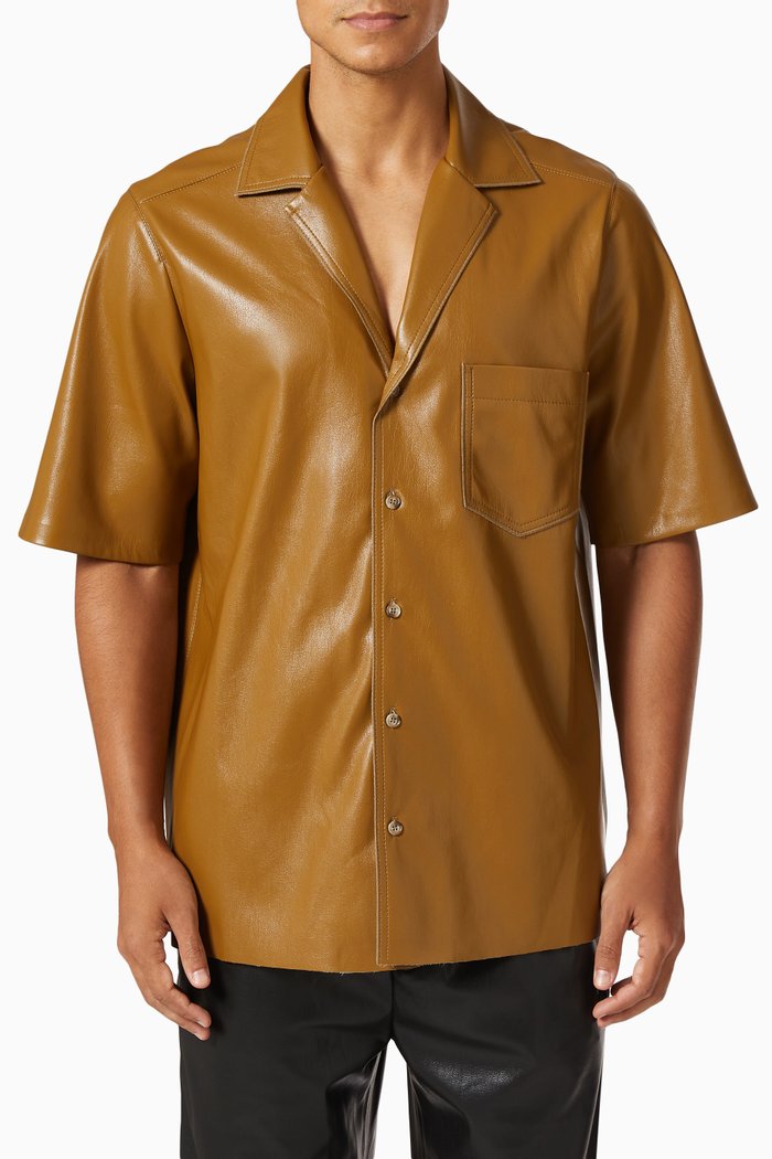 

Osmo Shirt in Vegan Leather, Brown