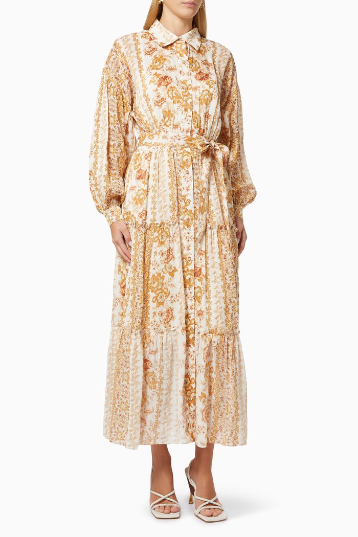 

Desert Daze Maxi Dress in Linen-blend, Brown