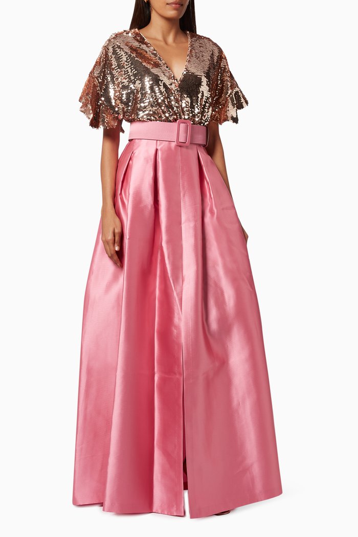 

Simeon Gown in Sequin Silk, Pink