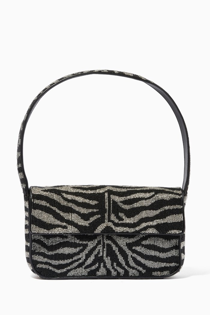 

Tommy Shoulder Bag in Beaded Satin, Black