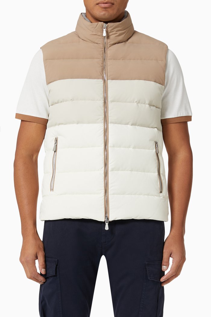 

Colour-block Gilet in Padded Nylon, Neutral