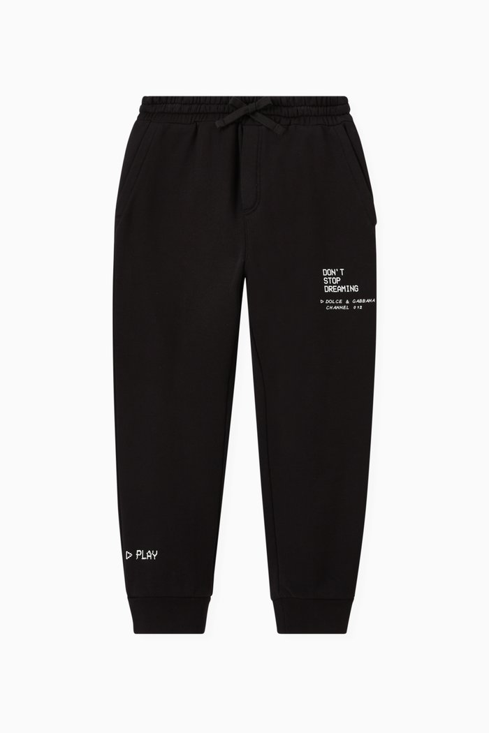 

D&G Channel Jogging Pants in Jersey, Black