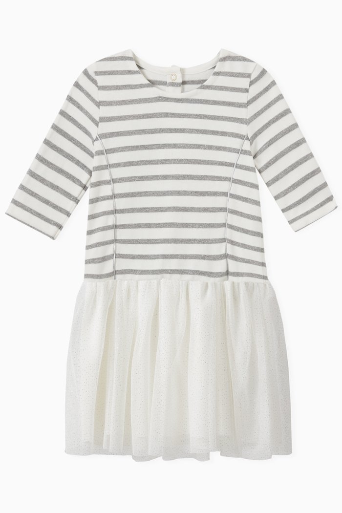 

Sparkly Sailor Dress in Cotton and Tulle, Multicolour