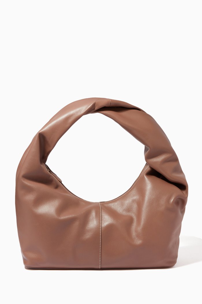 

Large Wonton Bag in Leather, Neutral