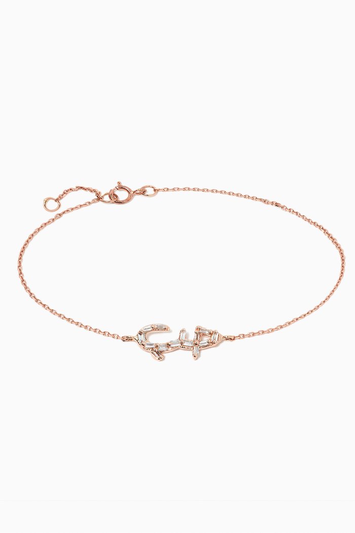 

"Hob/Love" Bracelet with Baguette Diamonds in 18kt Rose Gold