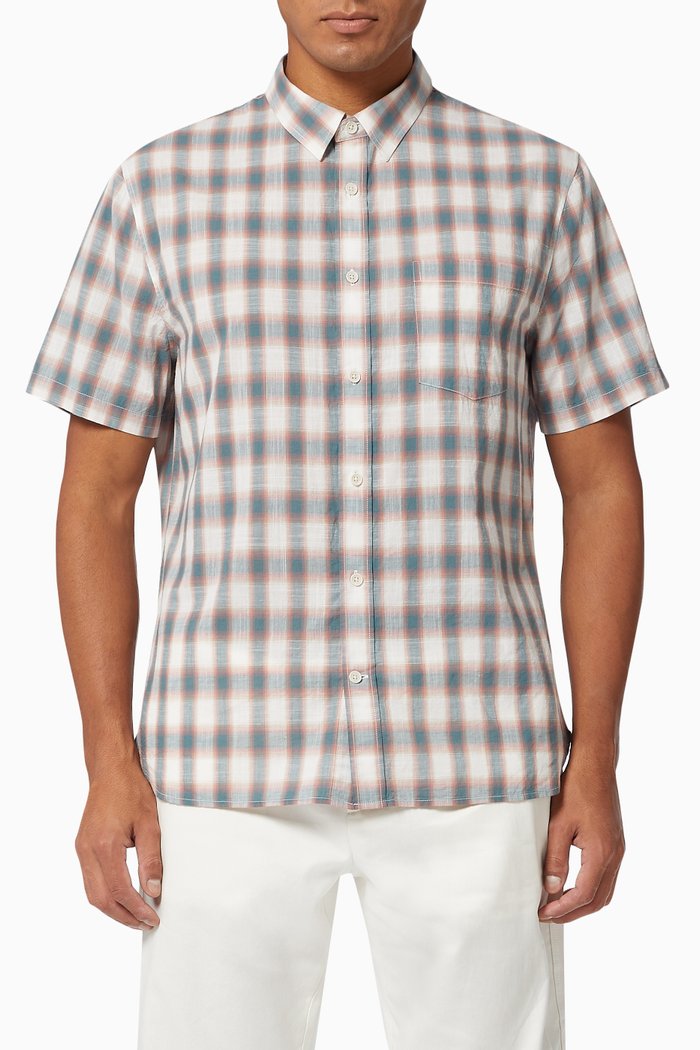 

Multi Shadow Plaid Shirt in Cotton, Neutral