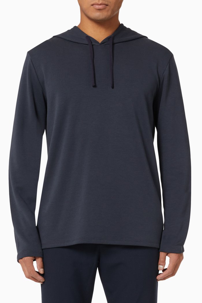 

Cozy Popover Hoodie in Pima Cotton-Modal Blend, Grey