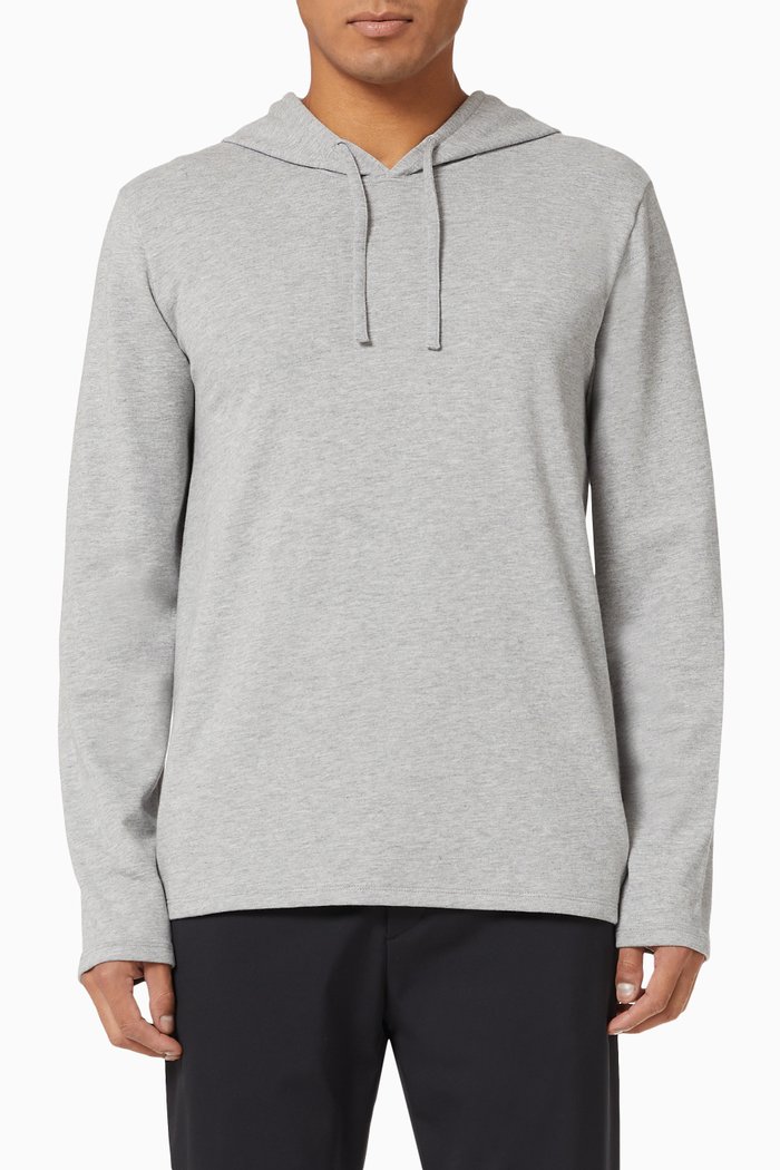 Cozy Popover Hoodie in Pima Cotton-Modal Blend, Grey