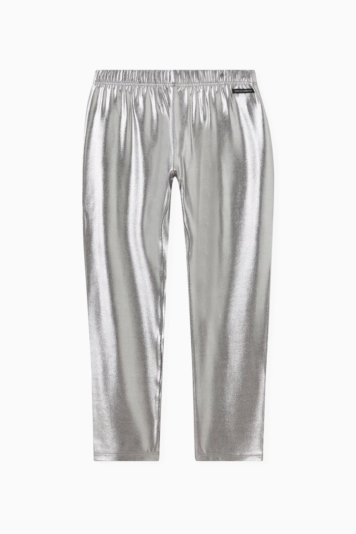 

Leggings in Laminated Viscose Jersey, Silver