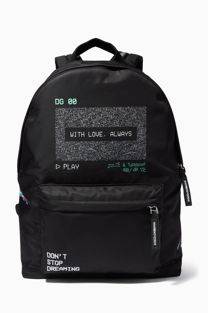 

D&G Channel Backpack in Nylon, Black