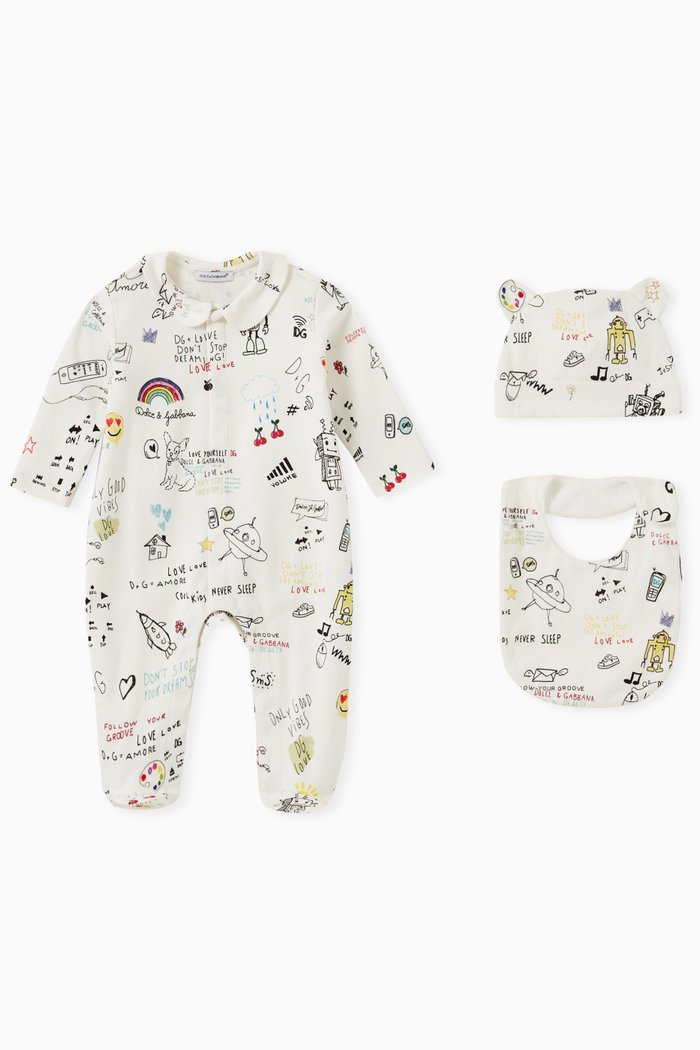 

DG Sweet Future 3-piece Gift Set in Cotton Jersey, White