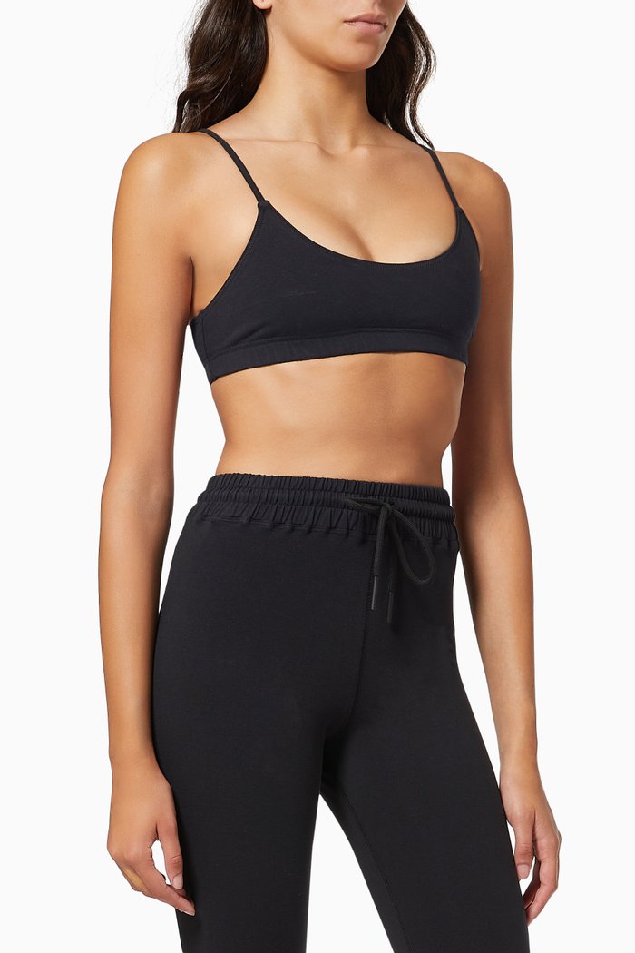 

Essential Lounge Bra in Stretch Cotton Jersey, Black