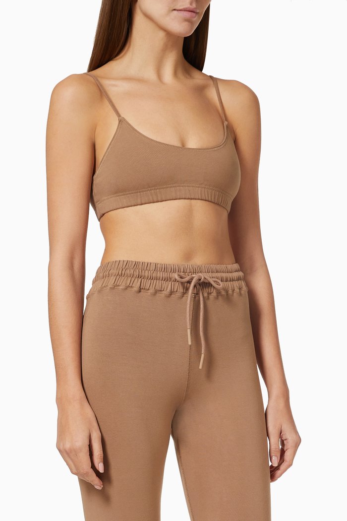 

Essential Lounge Bra in Stretch Cotton Jersey, Brown