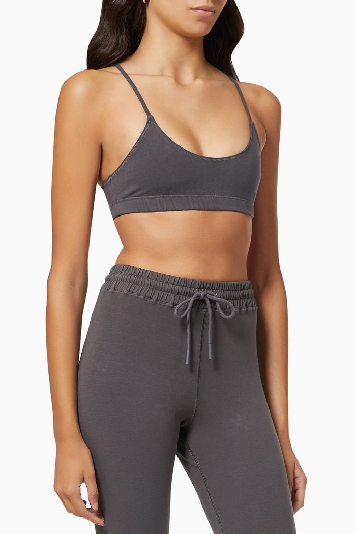 

Essential Lounge Bra in Stretch Cotton Jersey, Grey