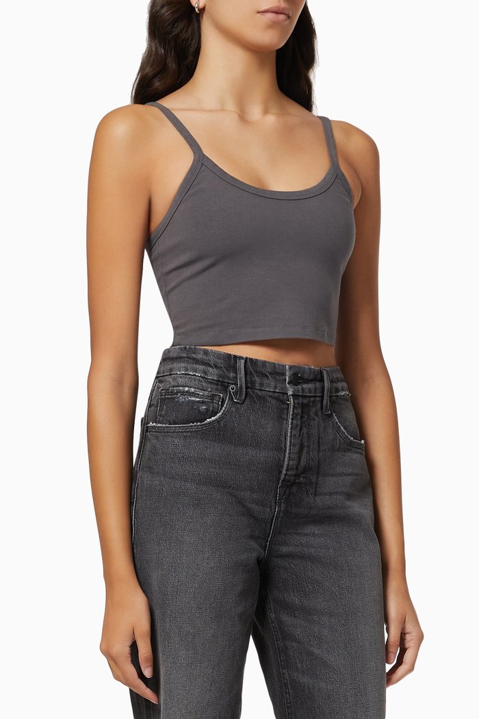 

Essential Tank Top in Stretch Cotton Jersey, Grey
