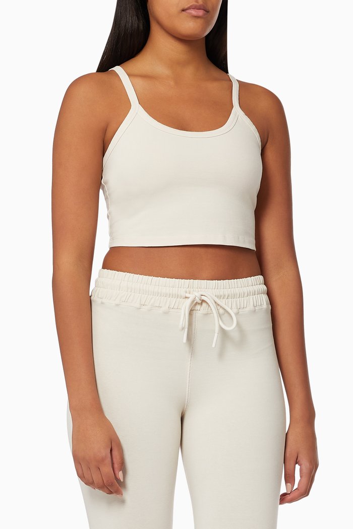 

Essential Tank Top in Stretch Cotton Jersey, Neutral