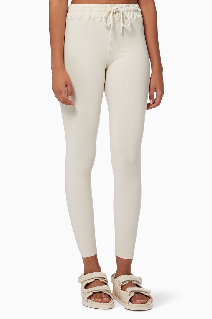 

Essential Tie-waist Leggings in Stretch Cotton Jersey, Neutral