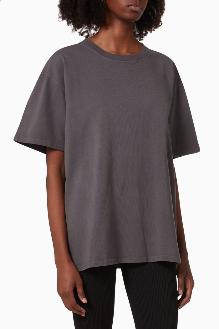 

Essential Boyfriend Crewneck T-shirt in Cotton Jersey, Grey