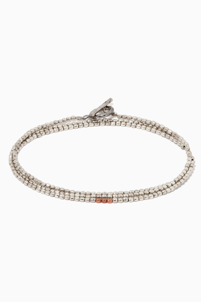 

The Darius Triple Wrap Bracelet in Silver Plating