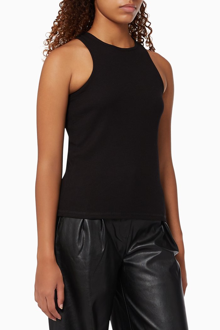 

Veneto Tank Top in Organic Cotton Jersey Knit, Black
