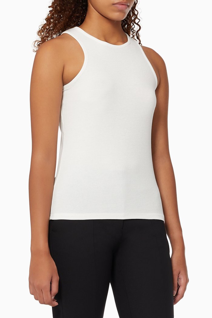 

Veneto Tank Top in Organic Cotton Jersey Knit, White