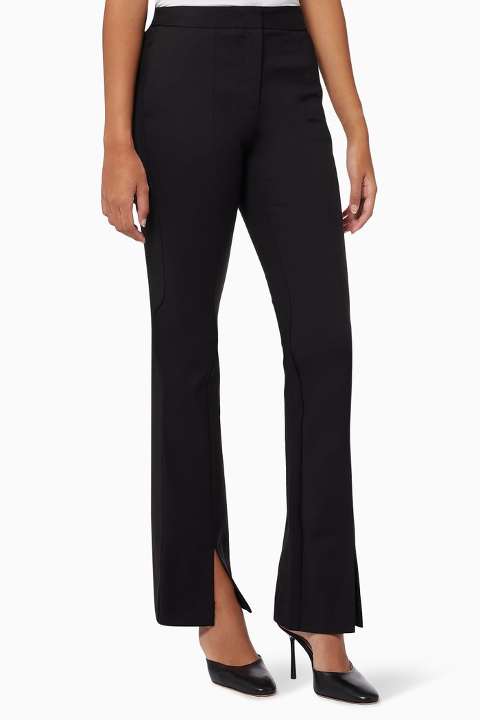 

Sansah Flared Pants in Cotton Blend, Black