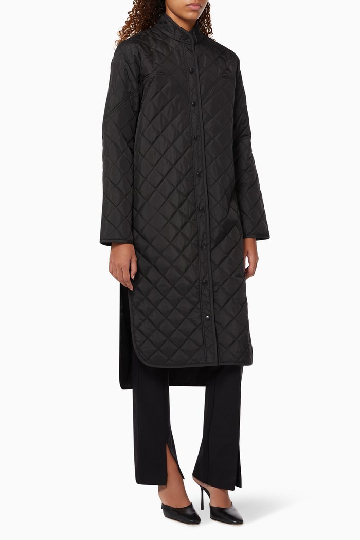 

Braga Quilted Coat in Recycled Polyester, Black