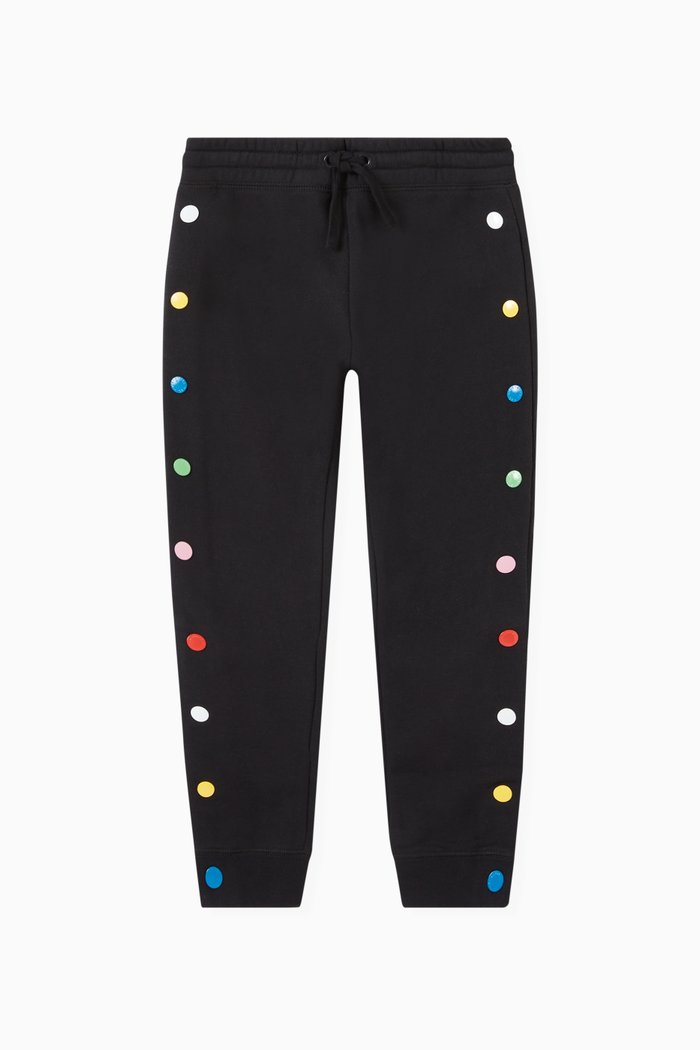 

Snap Button Joggers in Organic Cotton Fleece, Black