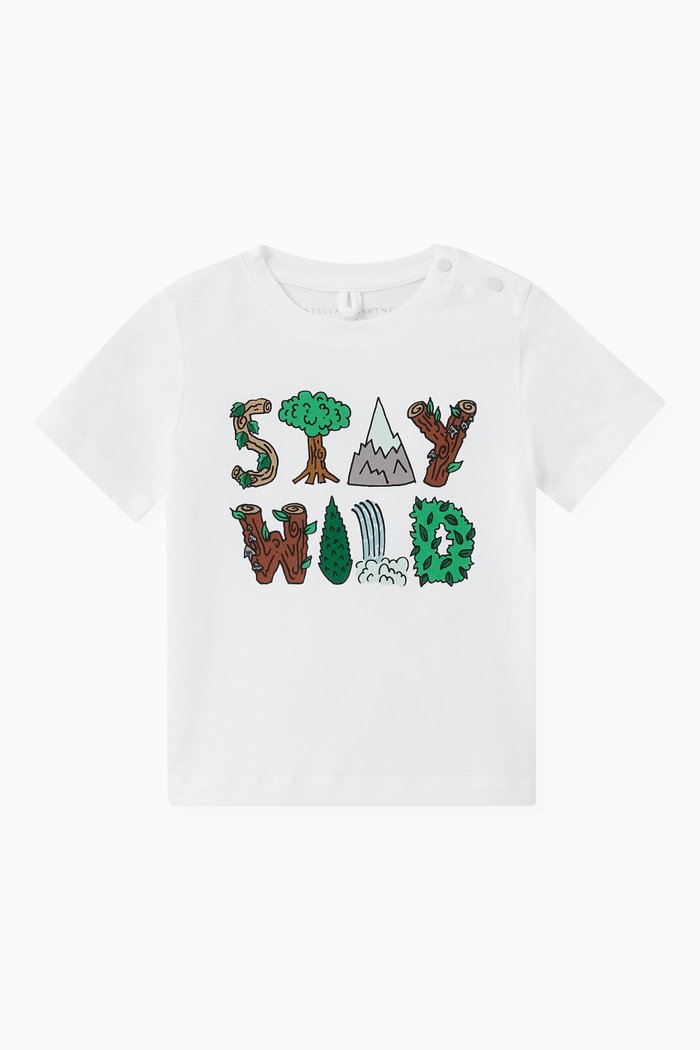 

Stay Wild T-shirt in Organic Cotton Jersey, White
