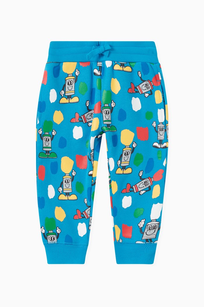 

Paint Tubes Joggers in Organic Cotton Fleece, Blue