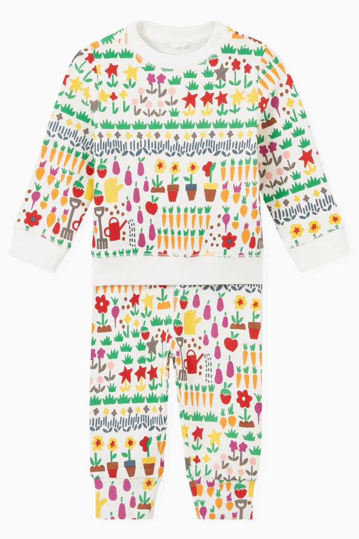 

Allotments Tracksuit in Organic Cotton Fleece, Multicolour