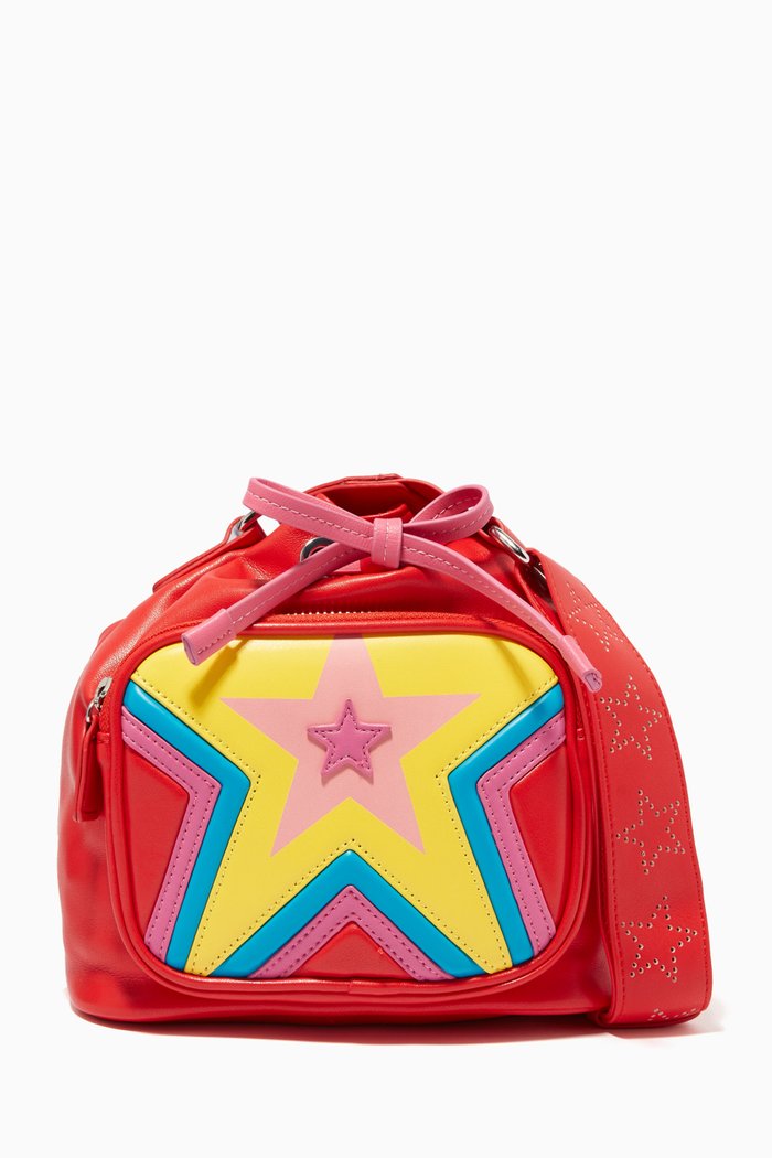 

Bucket Bag with Quilted Star in Alter Mat, Red