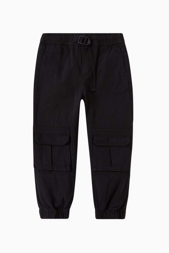 

Cargo Trousers in Organic Cotton Twill, Black