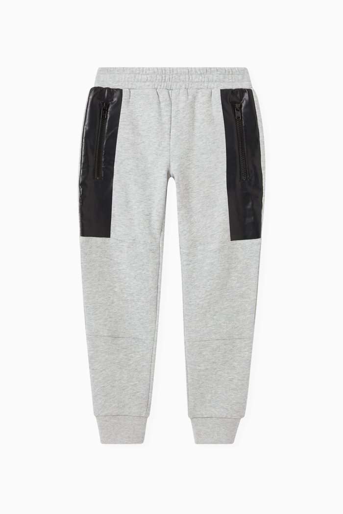 

Zip Tape Joggers in Organic Cotton Fleece, Grey