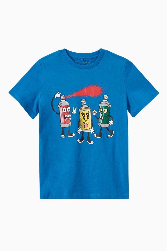 

Spray Gang T-shirt in Organic Cotton Jersey, Blue