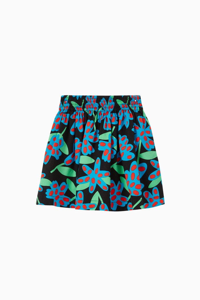 

Spotty Flowers Skirt in Tencel Twill, Blue