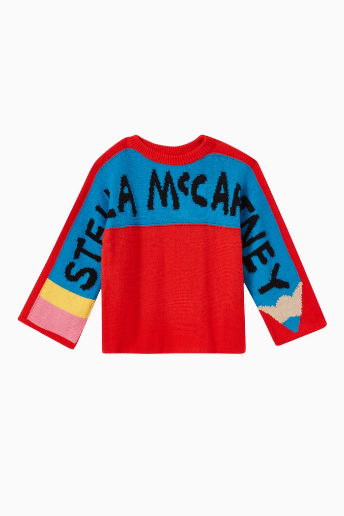 

Stella Pencil Jumper in Cotton & Wool Knit, Multicolour