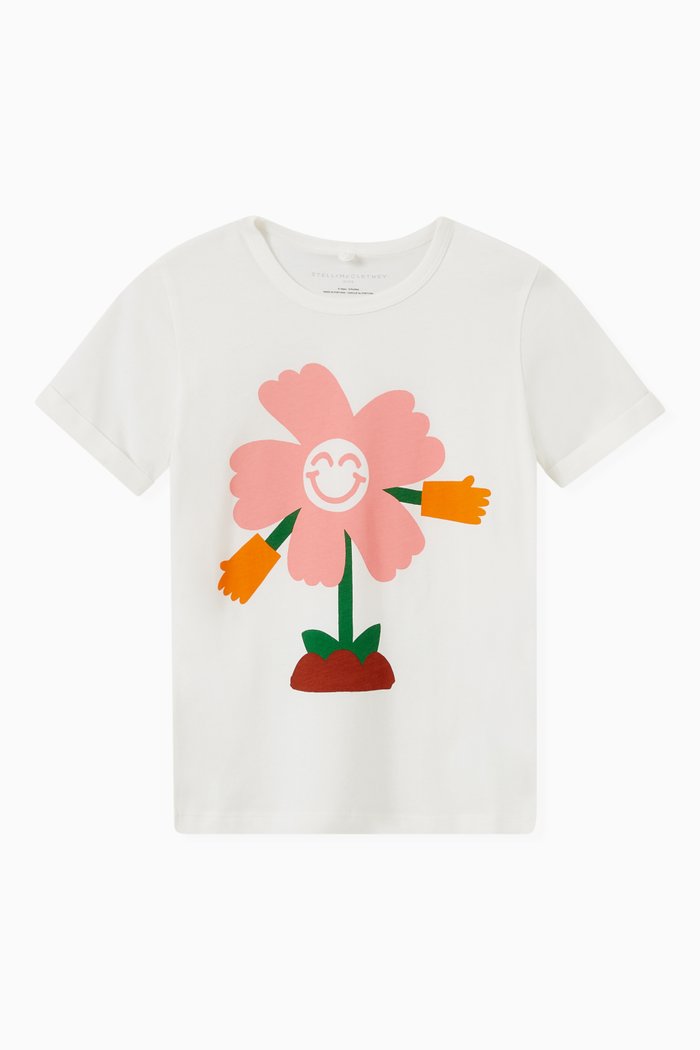 

Hello Flower T-shirt in Organic Cotton, White