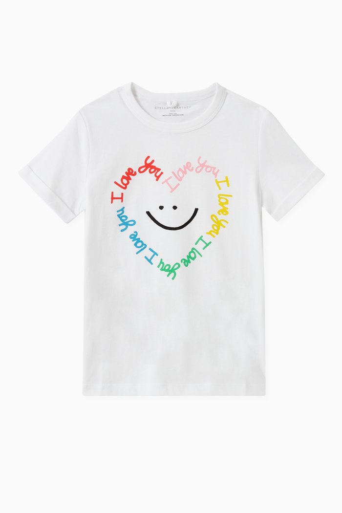 

Smile Heart T-shirt in Organic Cotton Jersey, White