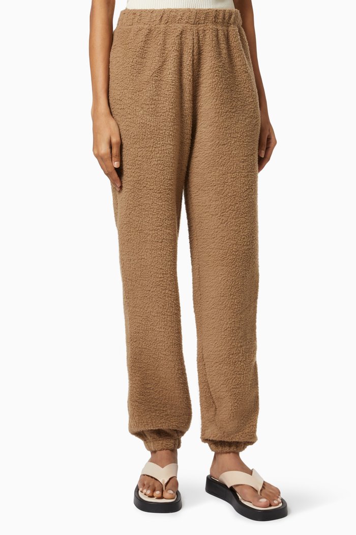 

Boyfriend Sweatpants in Sherpa Fleece, Brown